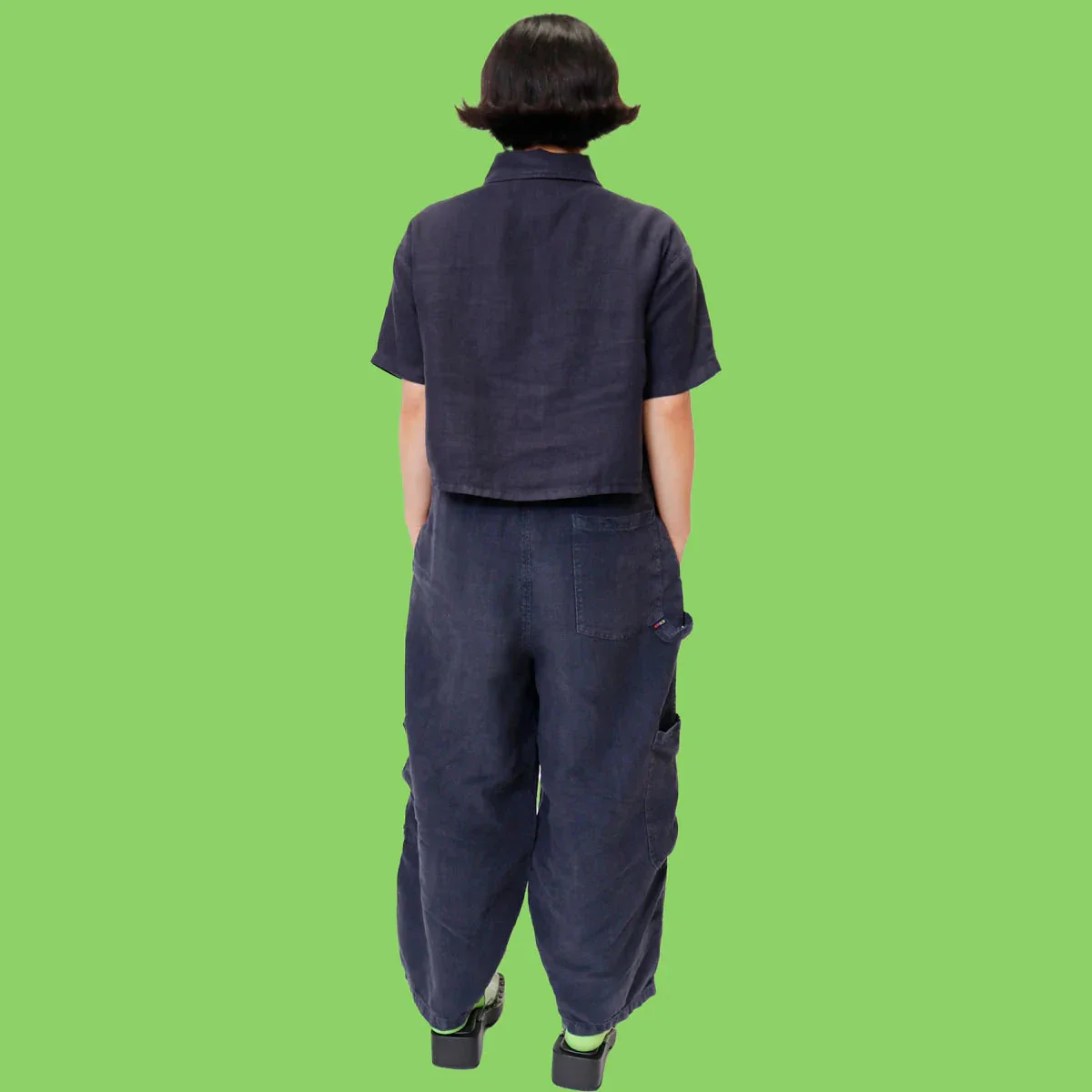 F.D.A Black Sesame Linen Work Shirt - Image 3